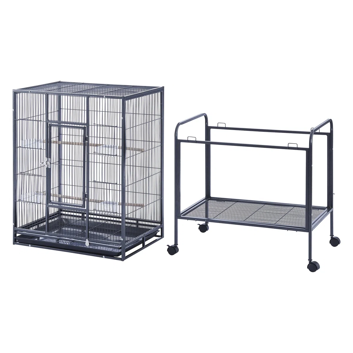 Panana Großer Wellensittichkäfig aus Metall, Vogelkäfig mit Ständer, rollender Papageienkäfig für Nymphensittiche, Graupapageien, Sittiche, Finken, Kanarienvogel, Flugkäfig für kleine Haustiertiere