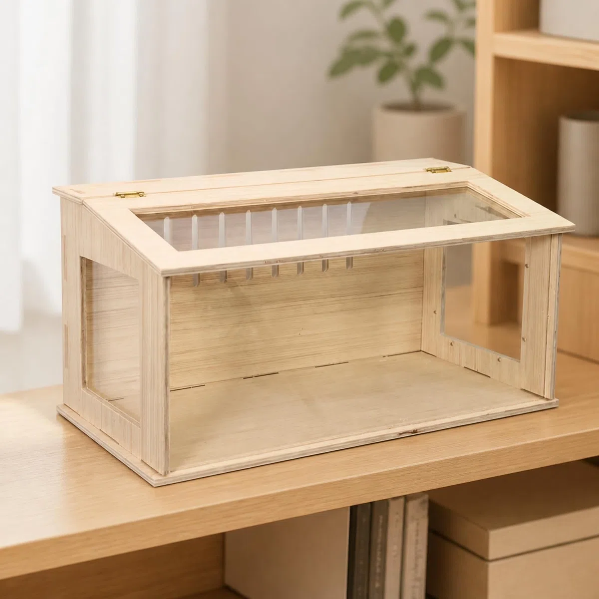 Kleintierhaus mit transparenten Sichtfenstern Transparent Kleintiergehege mit Lüftungsschlitzen Belüftet für Heimtierbereich zu Hause, 80x40x40
