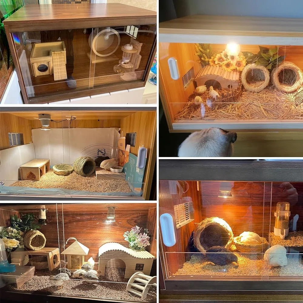 Kleintier-Lebensraum für Kaninchen und Meerschweinchen, einfach zu montieren und zu reinigen, Hühnerfutterbox für Hamster und andere Haustiere, ideal für die Pflege kleiner Haustiere