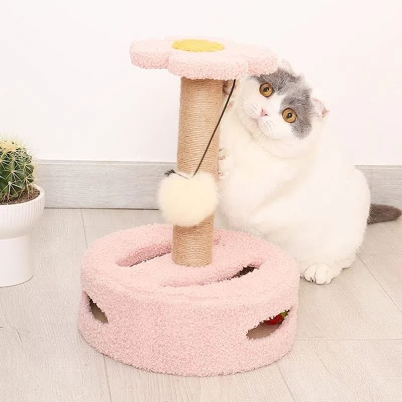 Katzenbaumturm Katzen Kratzen Kratzspielzeug for Katzen Sisalvlies Verschleißfestes Haustierspielzeug (Color : Natural, Size : One Size)