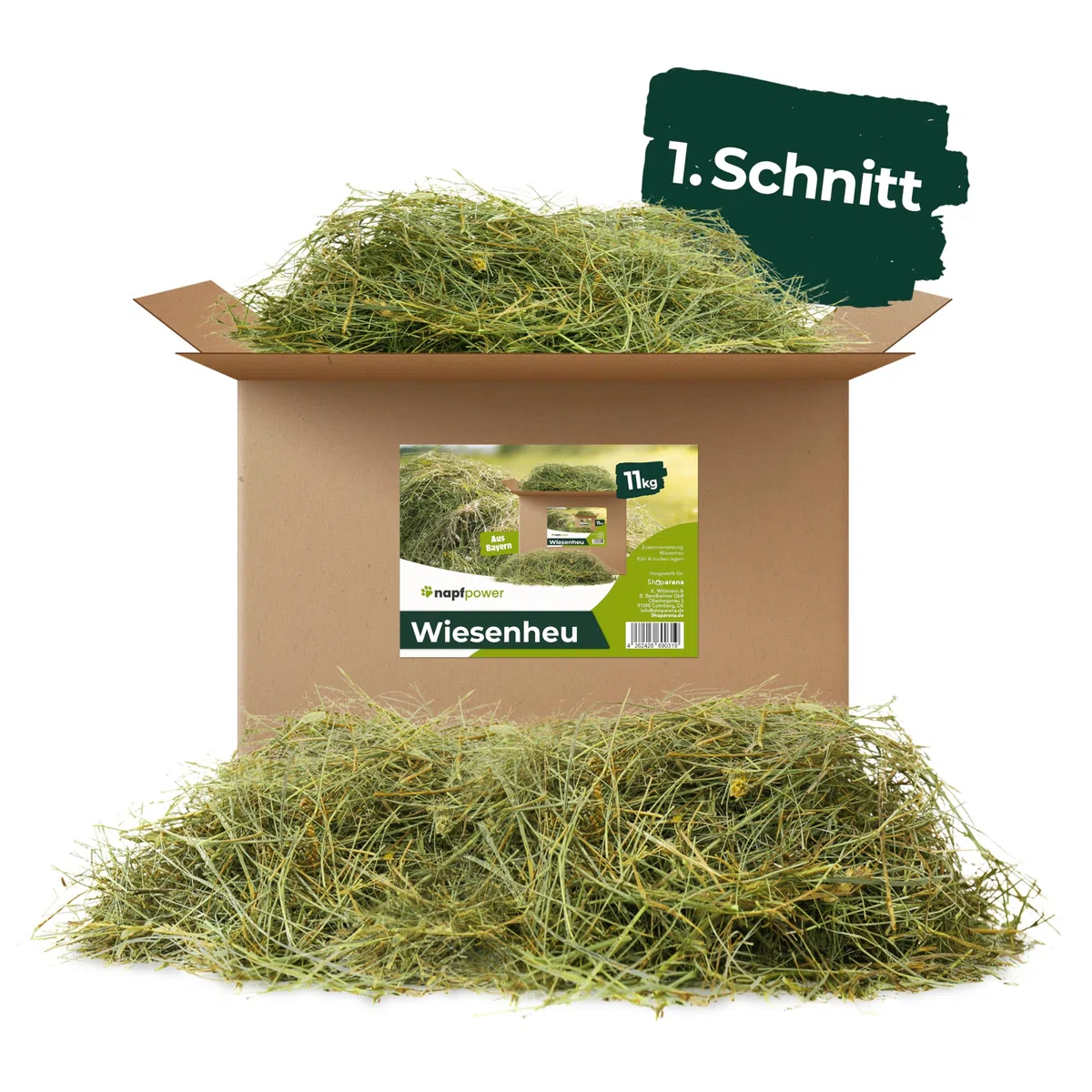 5 kg Heu direkt vom Hof | 1. Schnitt Wiesenheu aus Bayern | hochwertiges & unbehandeltes Heu für Futter & Einstreu von Kaninchen, Hamster, Meerschweinchen & Hasen