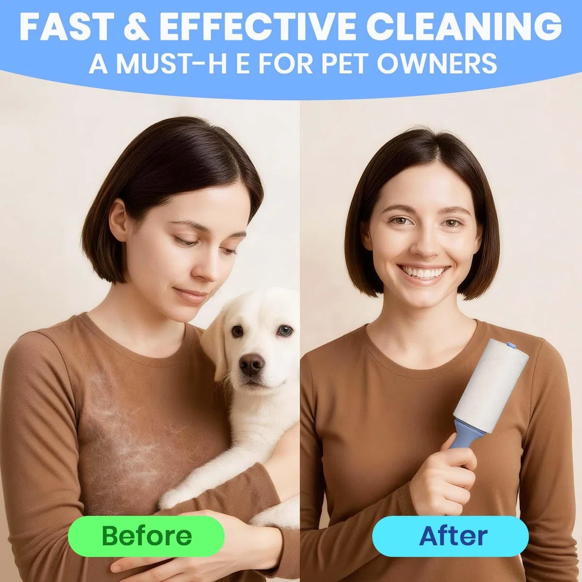 ADHES Fusselrolle 5 Rollen (je 90 Blatt),2 Griffe, Tierhaare Extra Klebrige, Lint Roller für Kleidung, Fusselrolle Tierhaare, Haare, Sofa, Bett, Katzenhaare, Hundehaare