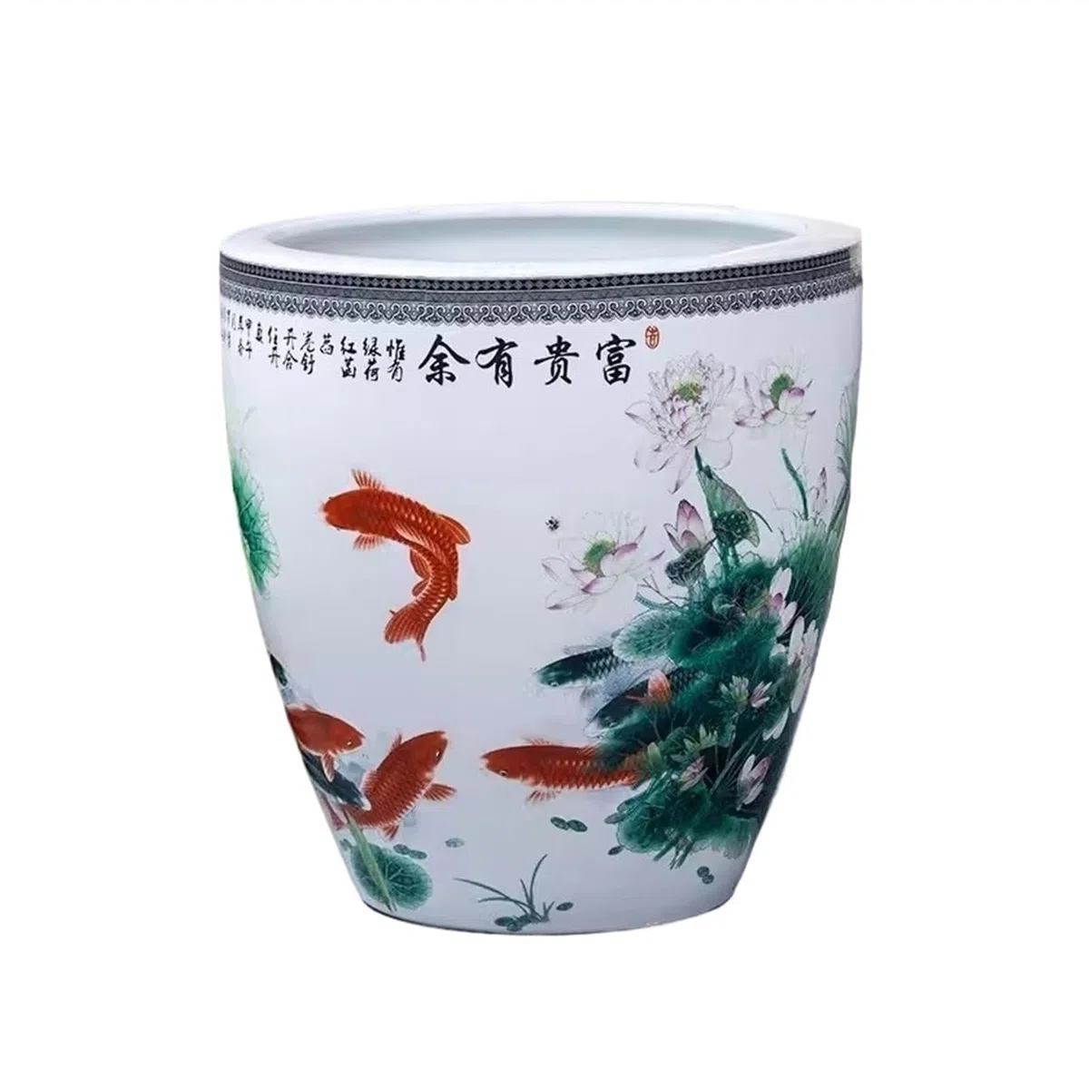 Aquarium Deko Vintage Keramik Aquarium Hydrokultur Lotus Seerose Blumentopf Wassertank Terrasse Wohnzimmer Dekoration Mini Aquarium(Klein)