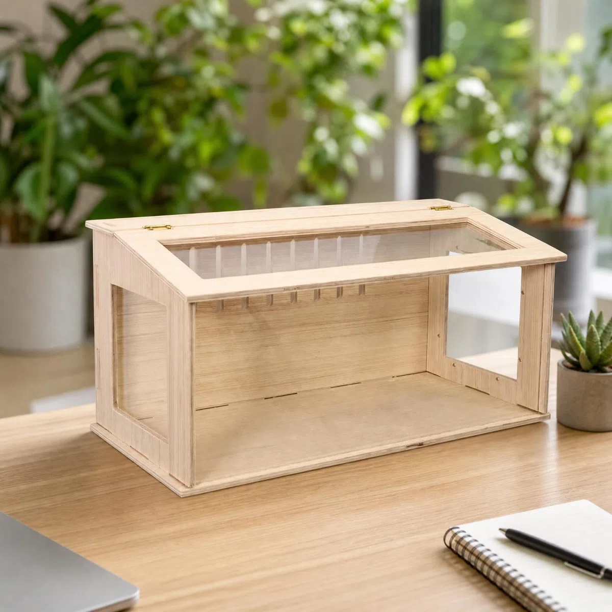 Colcolo Kleintierhaus mit Transparenten Sichtfenstern Transparent Tiergehege Belüftet für Kleintierhalter, 60x30x30