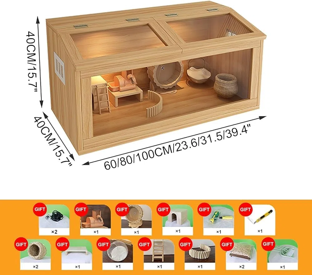 Kleintier-Lebensraum für Kaninchen und Meerschweinchen, einfach zu montieren und zu reinigen, Hühnerfutterbox für Hamster und andere Haustiere, ideal für die Pflege kleiner Haustiere