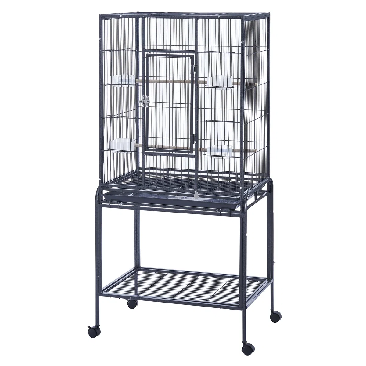 Panana Großer Wellensittichkäfig aus Metall, Vogelkäfig mit Ständer, rollender Papageienkäfig für Nymphensittiche, Graupapageien, Sittiche, Finken, Kanarienvogel, Flugkäfig für kleine Haustiertiere