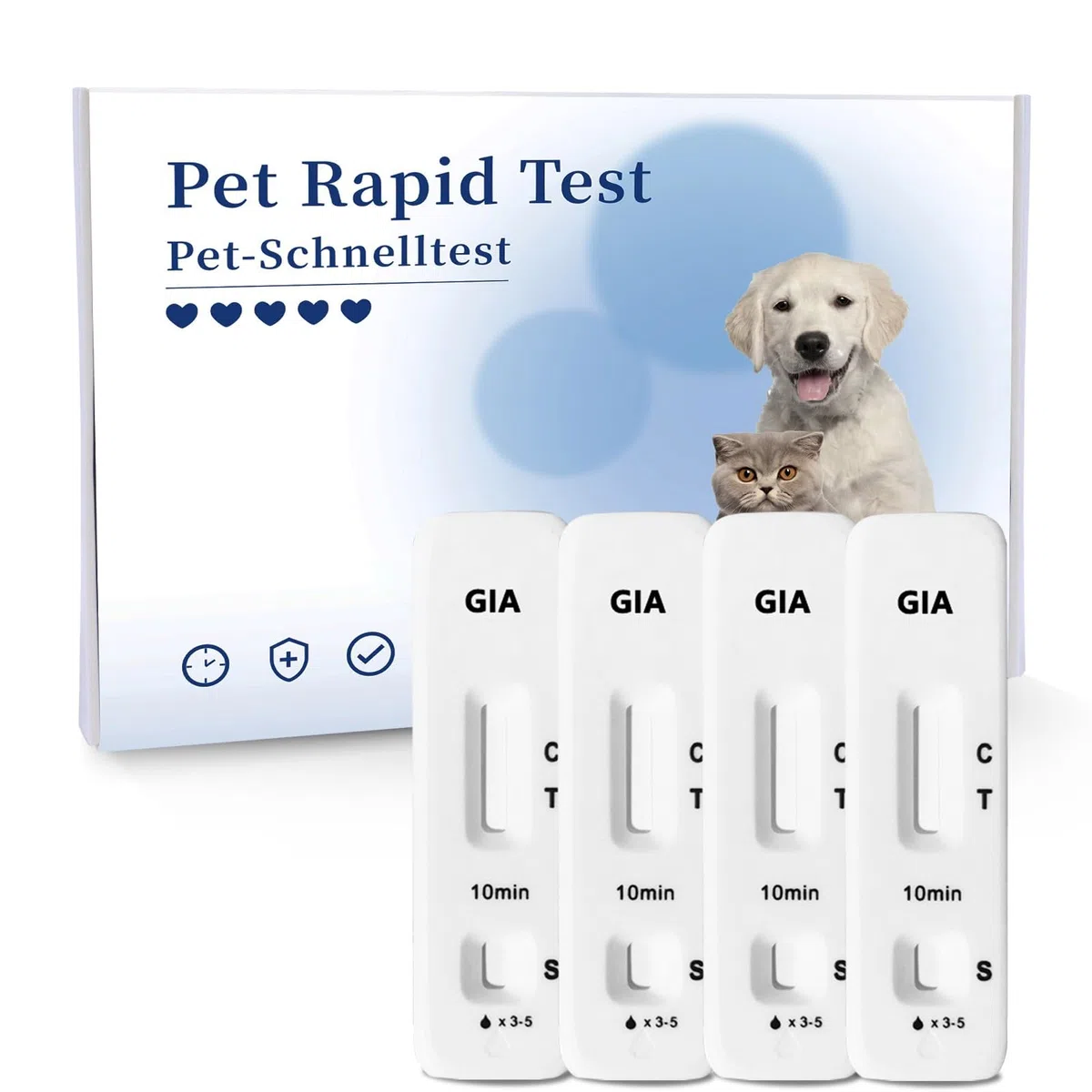 Giardien Schnelltest für Hund & Katze, 4 Tests Für Hunde & Katzen bei Giardia