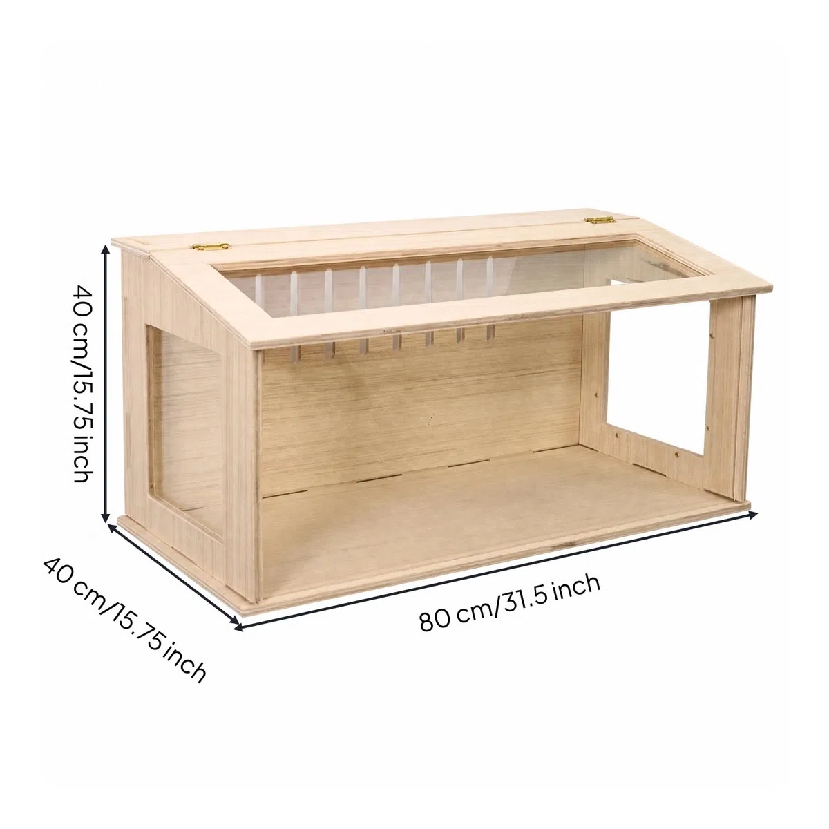 Kleintierhaus mit transparenten Sichtfenstern Transparent Kleintiergehege mit Lüftungsschlitzen Belüftet für Heimtierbereich zu Hause, 80x40x40