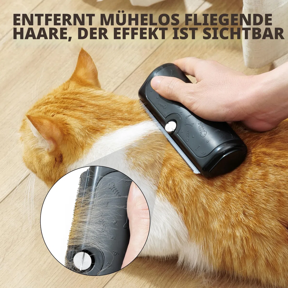 Hundebürste und Katzenbürste, Schwarz | Shedding Blade für Kurzhaar, Mittelfell, Fellwechsel, lose Haare und Unterwolle bei Hunden und Katzen