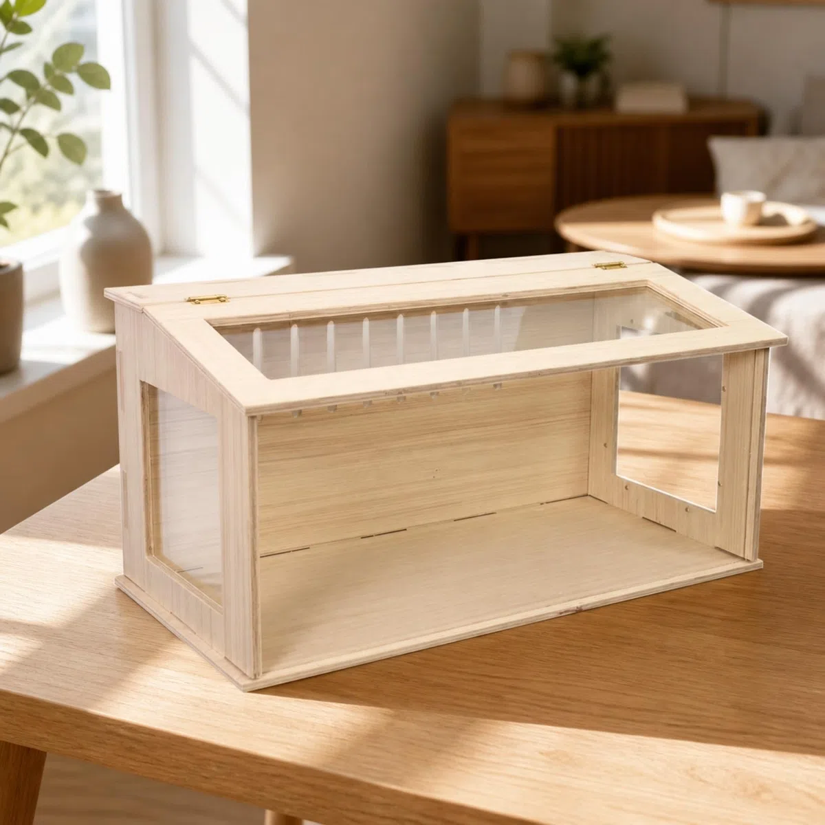 Colcolo Kleintierhaus mit Transparenten Sichtfenstern Transparent Tiergehege Belüftet für Kleintierhalter, 60x30x30