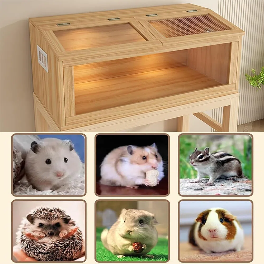 Kleintier-Lebensraum für Kaninchen und Meerschweinchen, einfach zu montieren und zu reinigen, Hühnerfutterbox für Hamster und andere Haustiere, ideal für die Pflege kleiner Haustiere