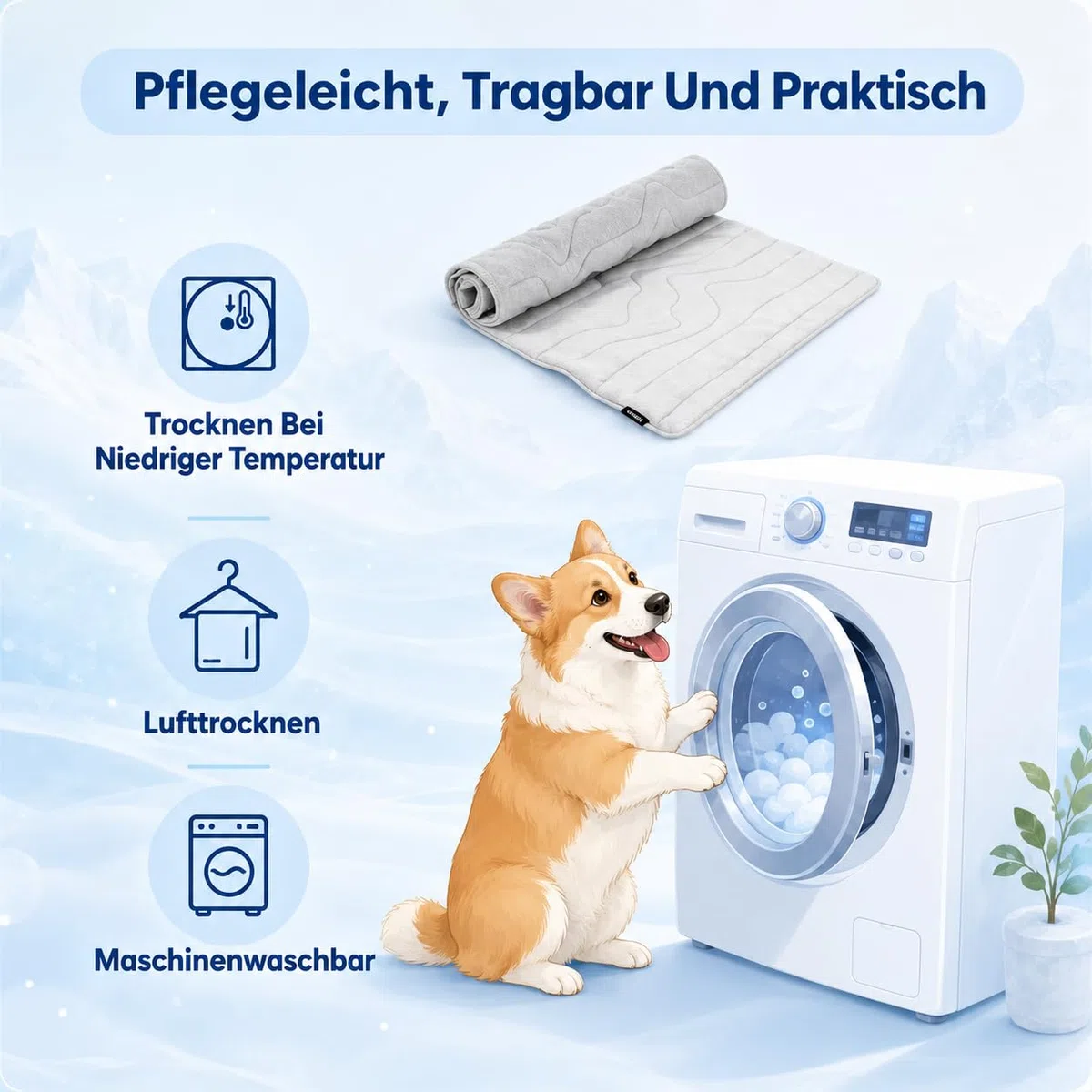 Dr Pfoten Pfotenchill Kühlmatte Hund Kühlmatte Haustier Matte Kühlunterlage Für Hunde XL Komfort Kühl Liegefläche Sommer Zuhause Auto (M(90 * 60cm))