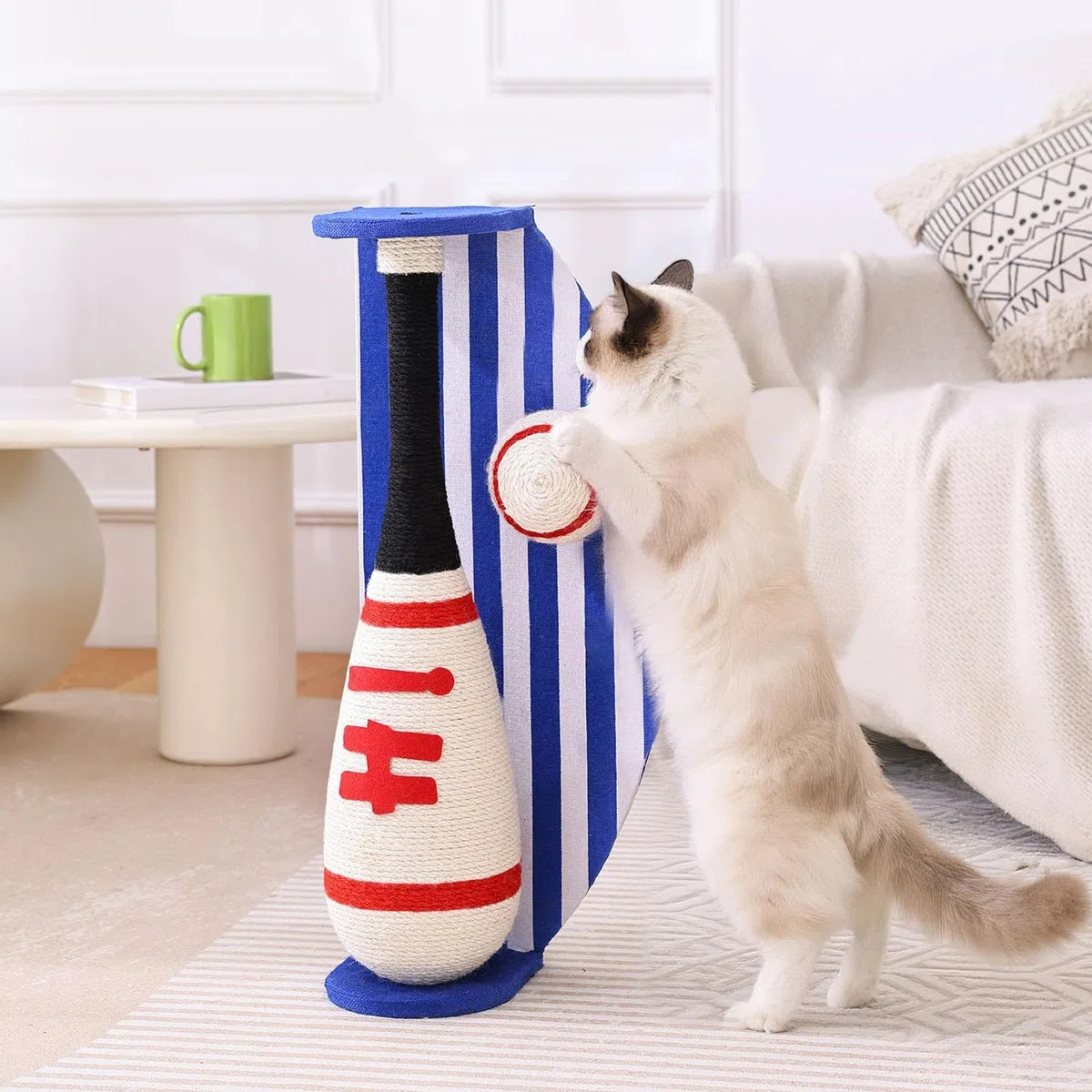 Katzenkratzbaum Kratzstange mit Basis Schleifpfoten Post Katzenkratzbaum zum Spielen
