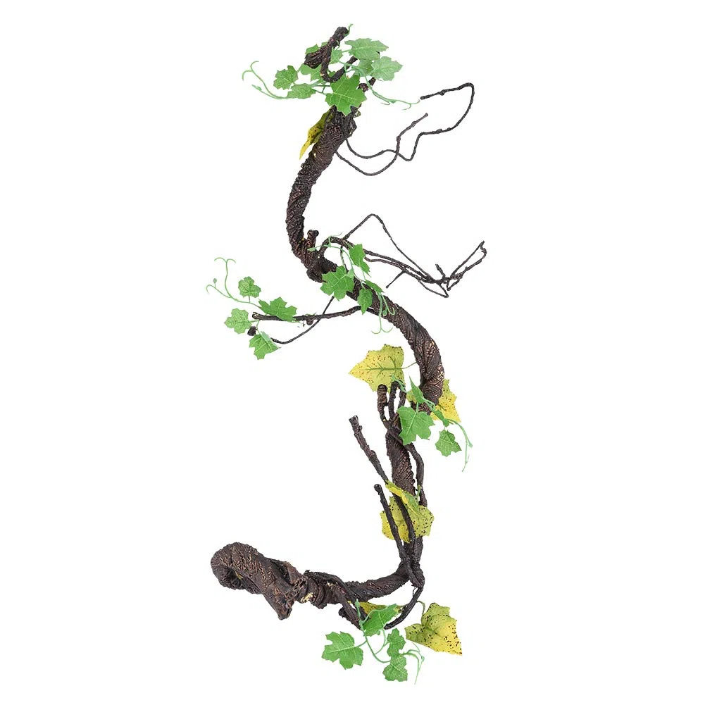 BORDSTRACT Künstliche Reptilien-Ranke, Kletterpflanze, Dschungel, Wald, Gebogener Zweig, Terrarium, Käfig-Dekoration, Flexible Kunststoff-Metall-Ranke Zum Klettern Und Dekorieren(WF-1)
