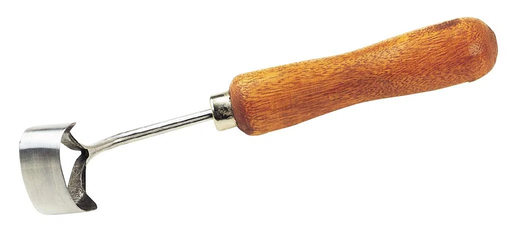 Klauenmesser mit Holzgriff, Stahlklinge