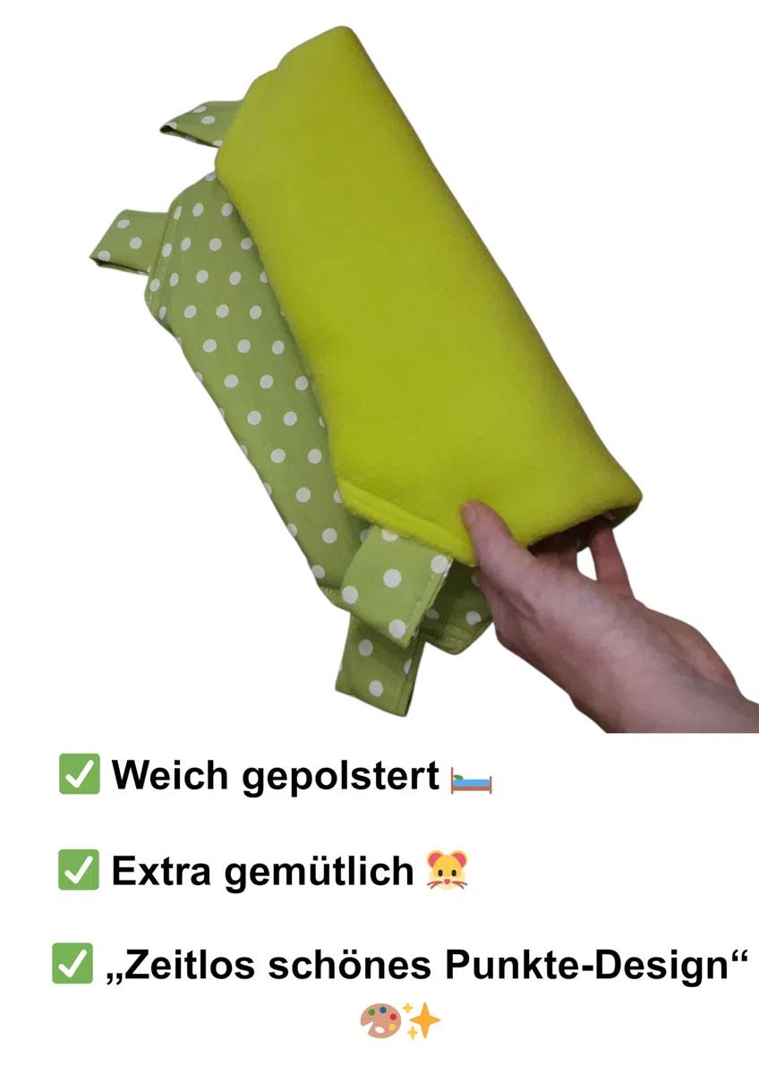 Handgemachte Hängematte für Meerschweinchen & Kleintiere – gefertigt in Deutschland – Unikat, wendbar & waschbar