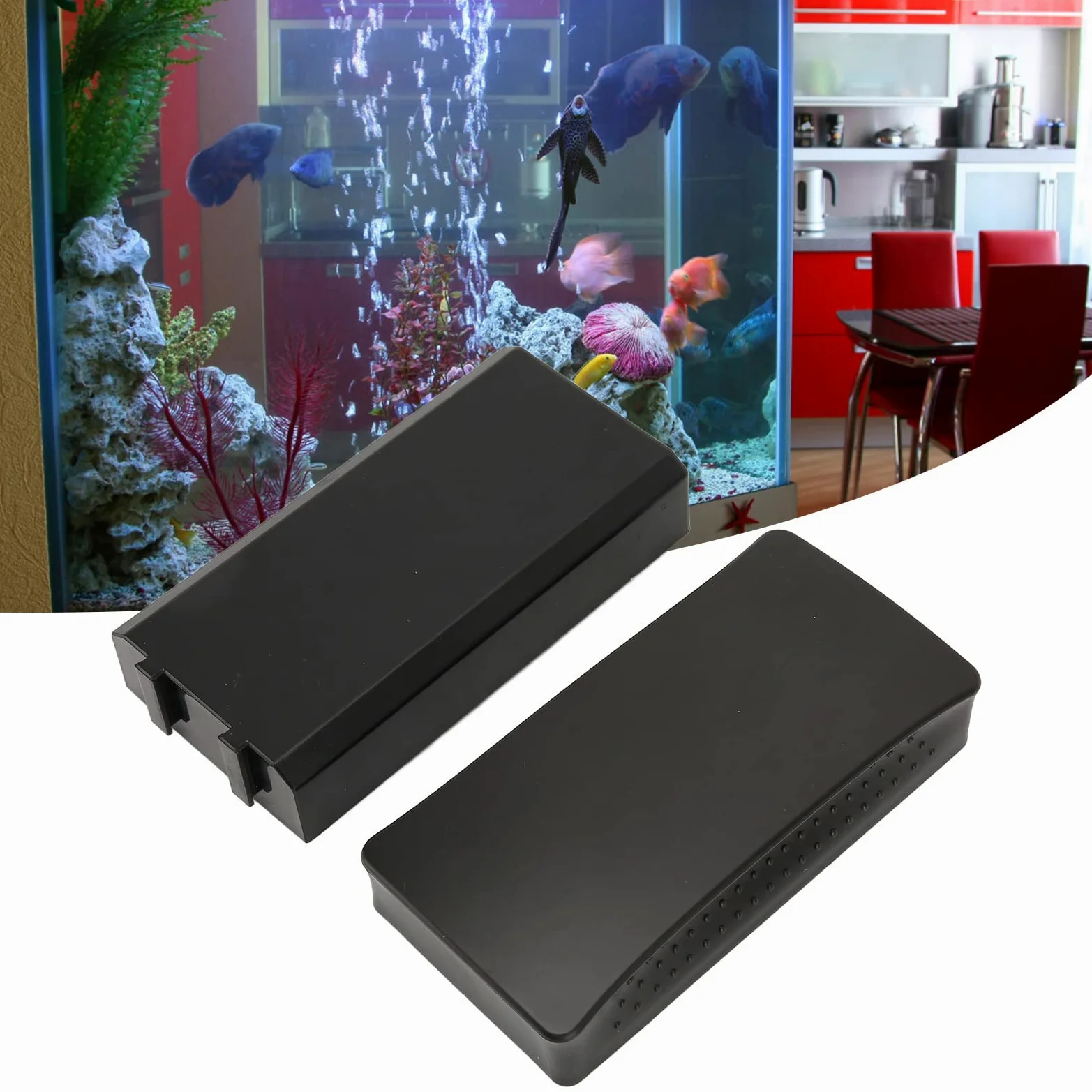 Magnetischer Algenschaber für Aquarien, separater selbstschwebender Aquariumreiniger, magnetische Bürste für Aquarium-Reinigungswerkzeug (L)