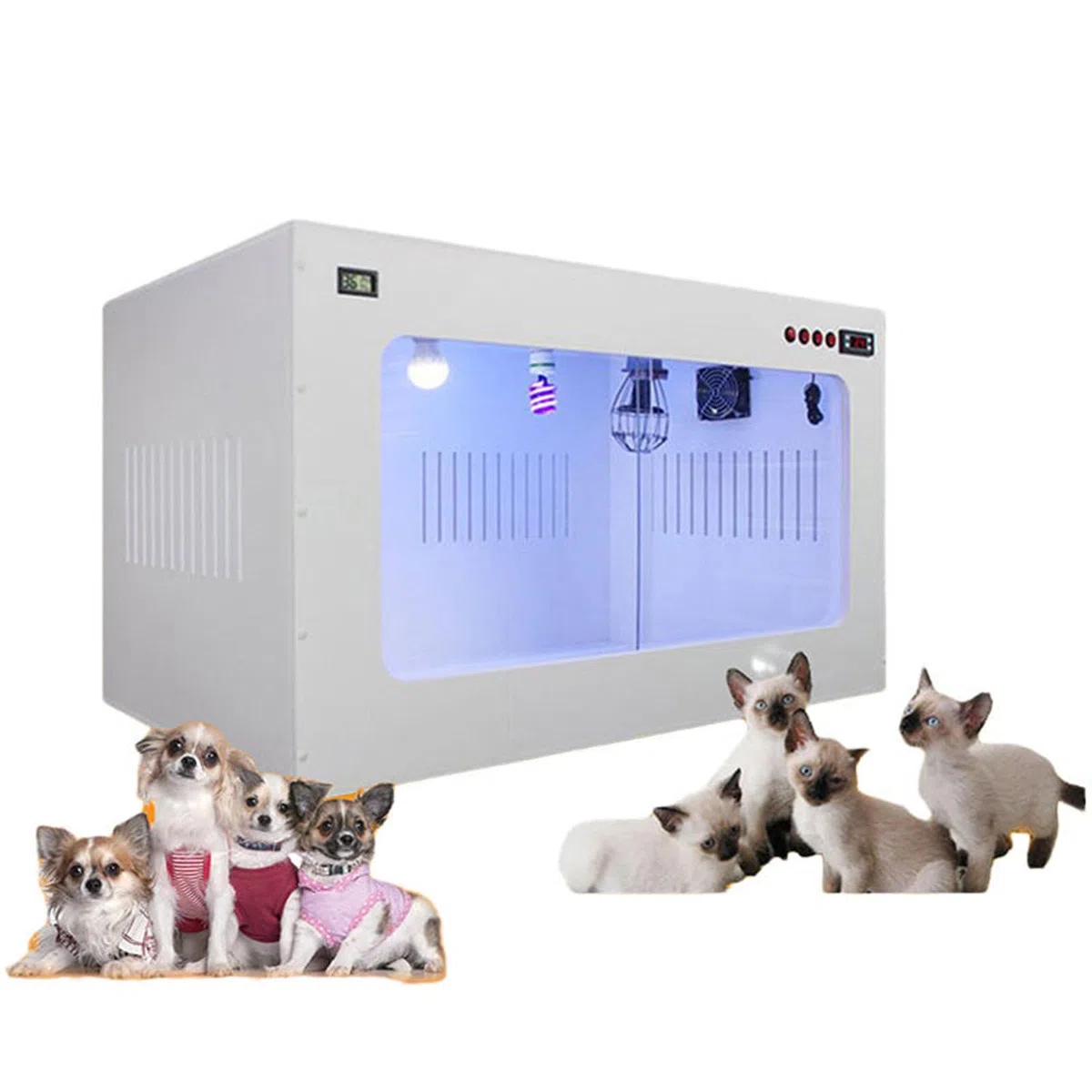 Inkubator Katzen Hunde,Inkubator Jungtiere,Brutkasten Hunde,Welpeninkubator Mit Heizung,Für Welpen,Alle Anderen Tiere 60×50x50cm
