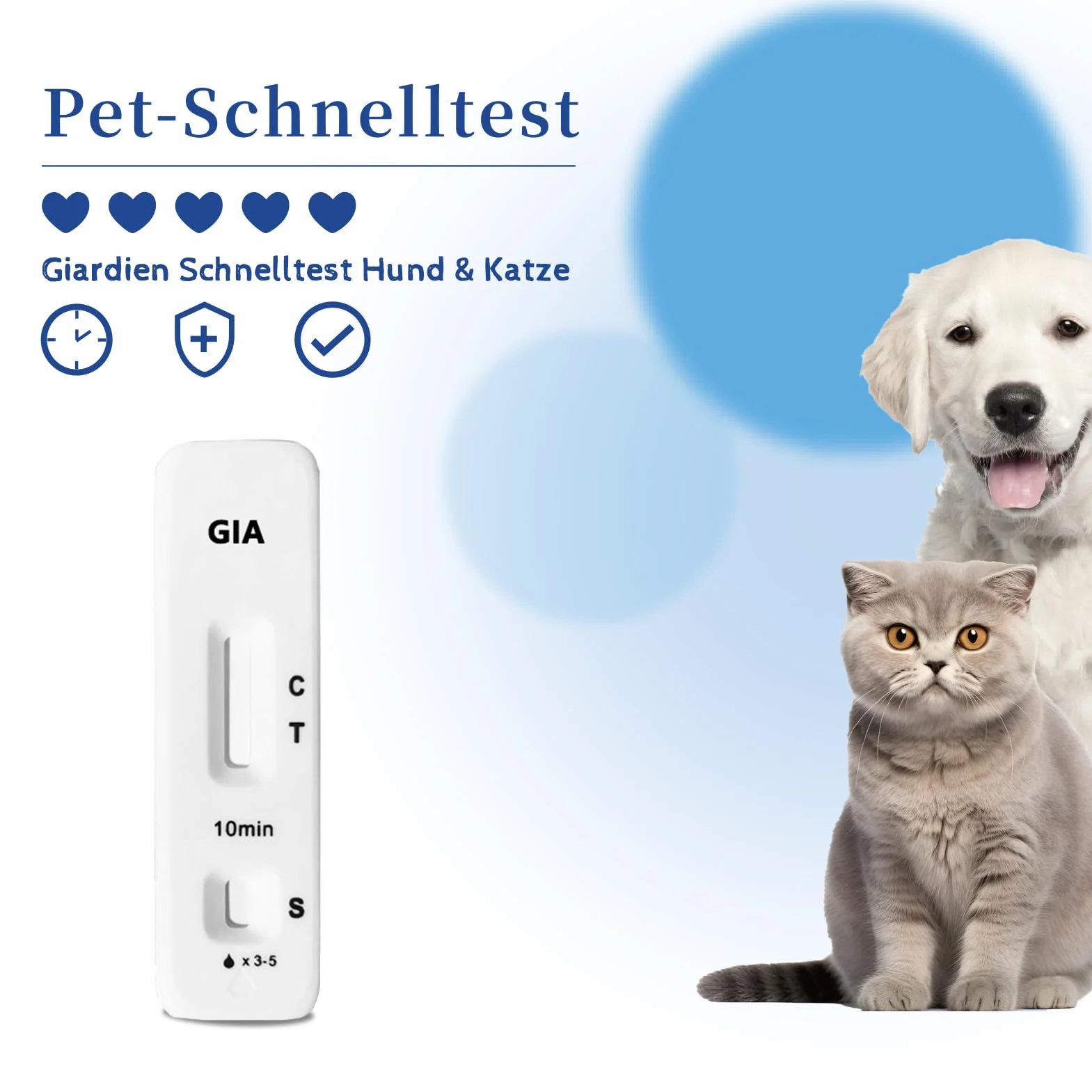 Giardien Schnelltest für Hund & Katze, 4 Tests Für Hunde & Katzen bei Giardia