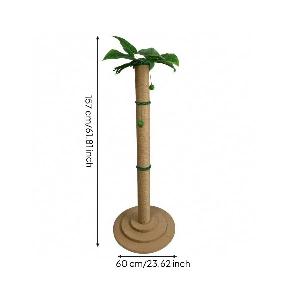 Sich Katzenspielzeug mit Sisalstamm, 157 cm, 157 cm Extrahohes Sisal-Katzenkratzbaum-Modell Im Süßen Palmen-Design