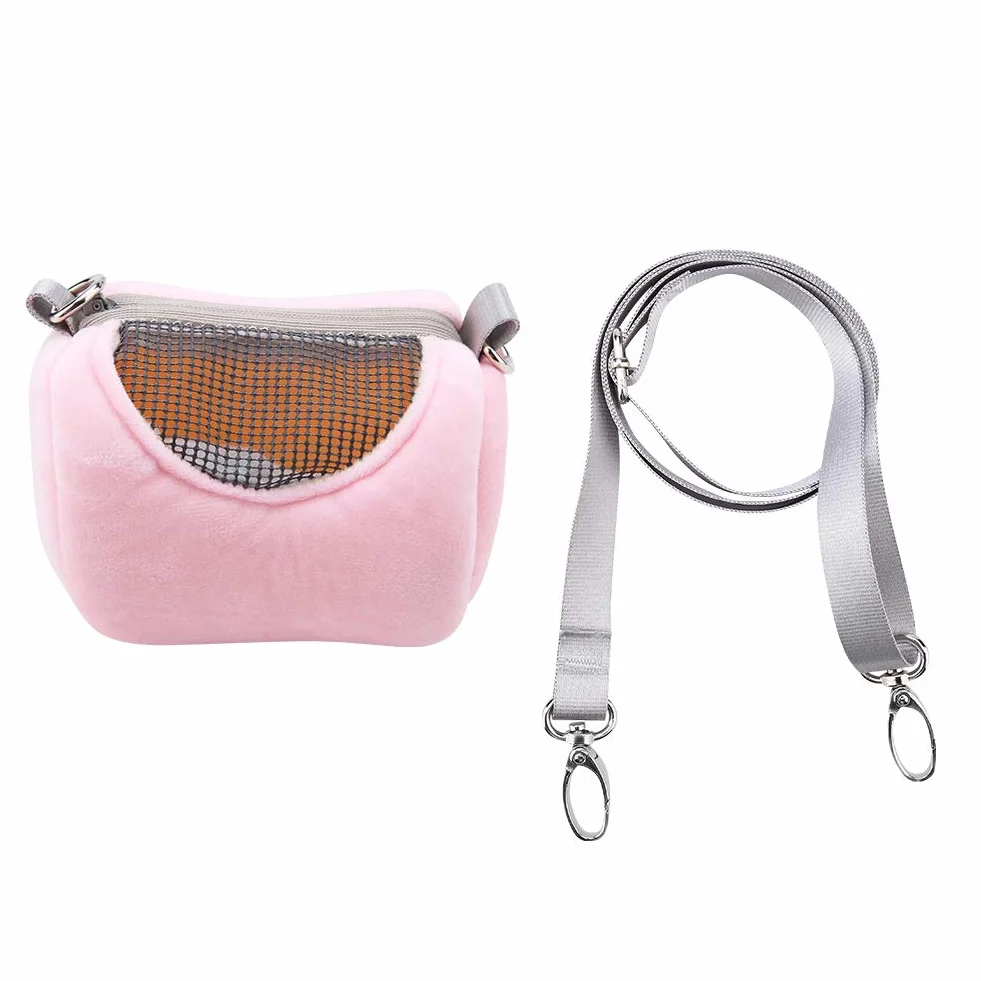 Pet Carrier Breathable Portable Pet Tragetasche Kleine Haustiere Reisetasche Reptile Außentasche für Hamster Gerbil Rat Frettchen und andere Kleintiere(Rosa)