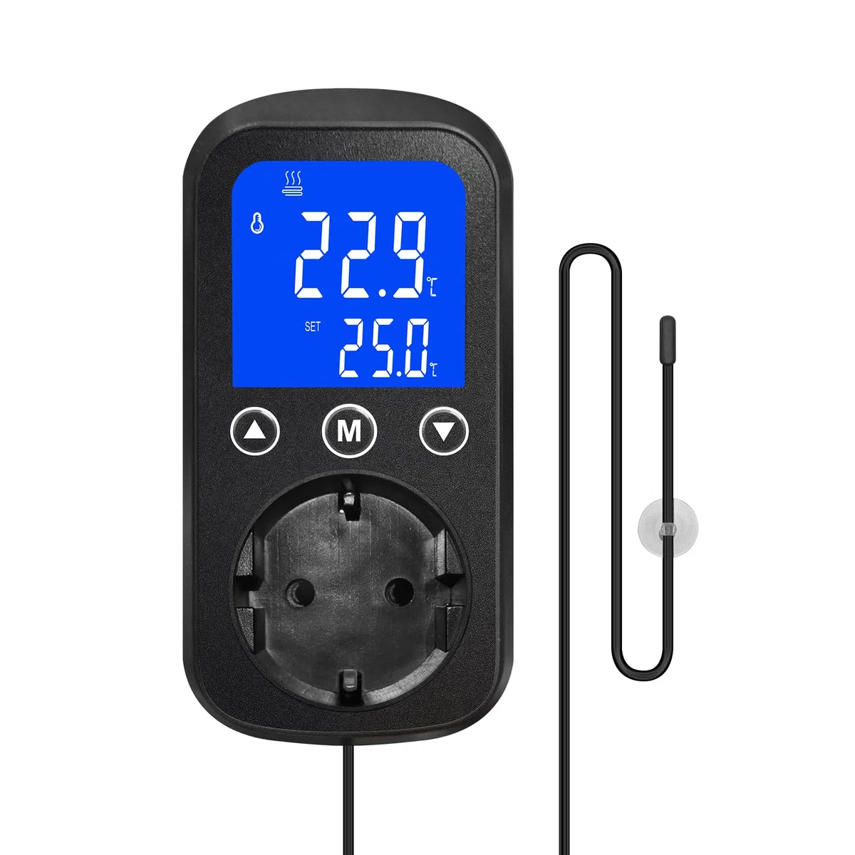 KETOTEK KT2100 PID Temperaturregler mit Heizungsdimmer und Steckdosen Thermostat für Terrarien, Reptiliengehege, Aquarien, Gewächshäuser, Wärmelampen und Heizmatten 2A, 460W, wasserdicht