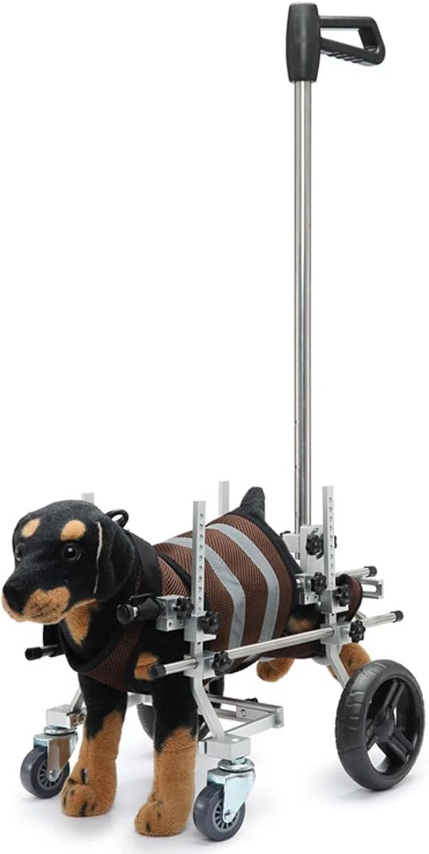Verstellbarer Hunderollstuhl mit 4 Rädern for kleine und kleine Hunde, manueller Kinderwagen for Hunde und Katzen mit Arthritis und Schwäche der Vorderbeine, Hilfe for Haustiere