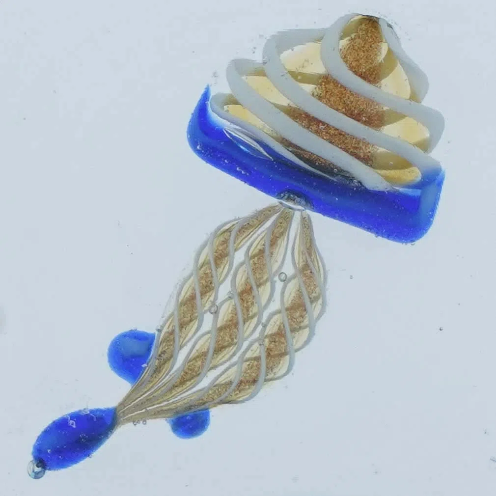 Murano Glas Aquarium Würfel mit Quallen - 1-1/4 Zoll