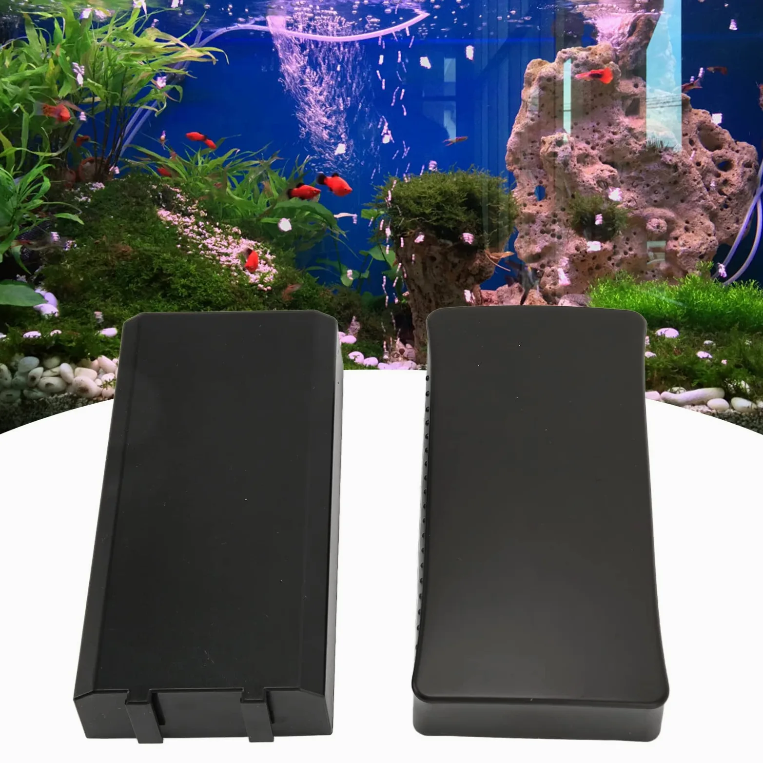 Magnetischer Algenschaber für Aquarien, separater selbstschwebender Aquariumreiniger, magnetische Bürste für Aquarium-Reinigungswerkzeug (L)