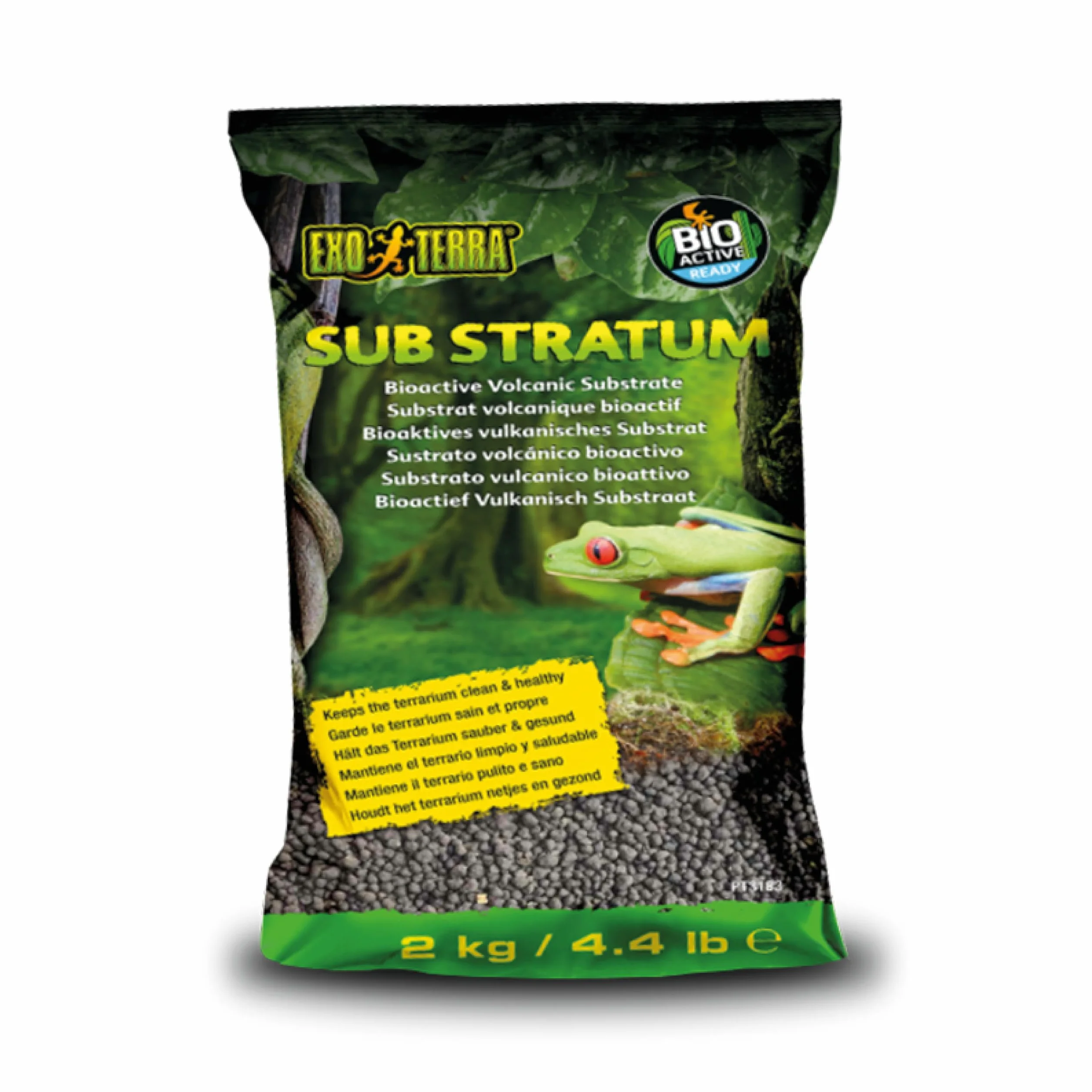Exo Terra Sub Stratum, bioaktives vulkanisches Substrat, Substrat für Terrarien, für einen sauberen und gesunden Lebensraum im Terrarium, 2kg