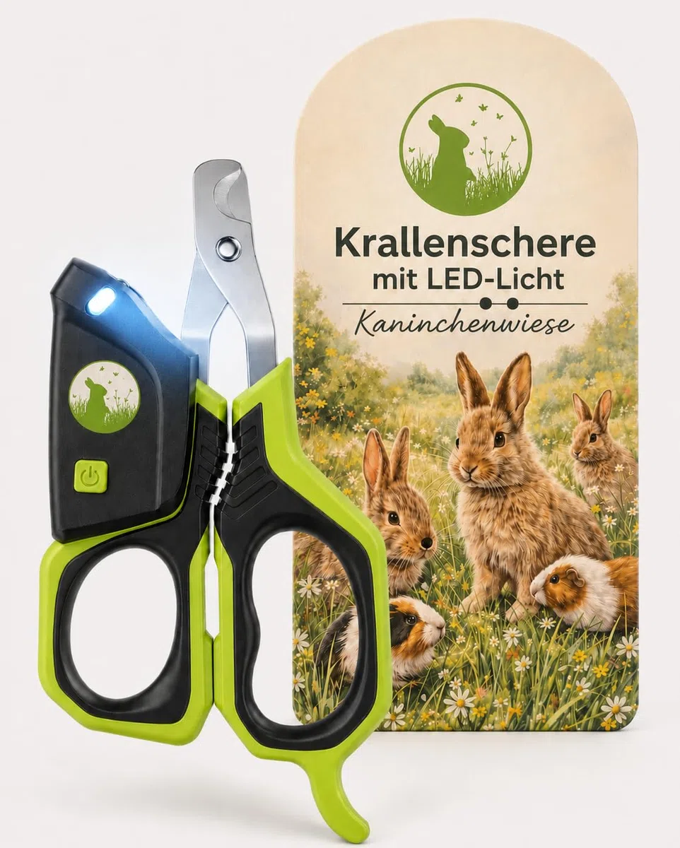 Krallenschere für Kaninchen & Meerschweinchen – Nagelschere aus Edelstahl mit Licht